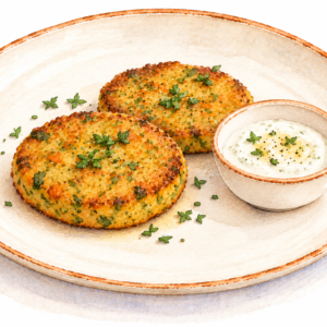 Burger vegetale con salsa allo yogurt – Gastronomia Rovida Milano
